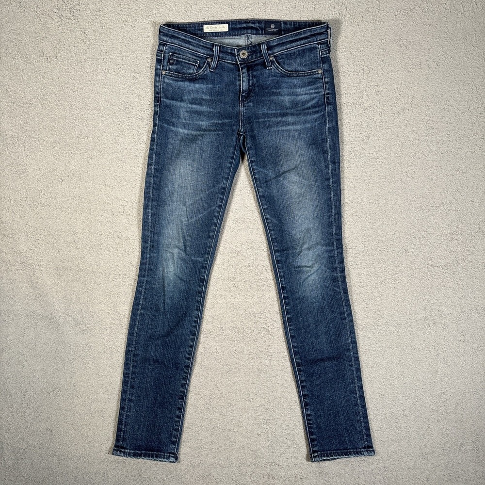 AG Adriano Goldschmied The Stevie Ankle Slim Straight Leg Jeans Blue Denim 28
